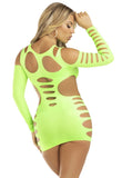 87211 opaque shredded cut-out mini dress by Leg Avenue