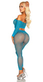 89354 rhinestone fishnet crop top and footless tights by Leg Avenue