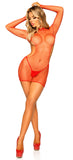 86132 Industrial net cut out long sleeved mini dress by Leg Avenue