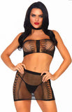 86792 2 PC Fishnet bandeau top and mini skirt by Leg Avenue