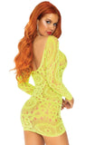 86794 crochet lace long sleeved mini dress by Leg Avenue