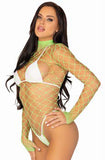 89210 high neck fence net long sleeve tank by Leg Avenue