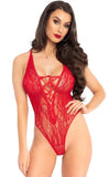 89248 floral lace thong teddy by Leg Avenue