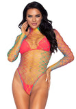 89230 high neck fence net long sleeve tank by Leg Avenue