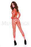 9309 Music Legs long sleeve cami with footless tights